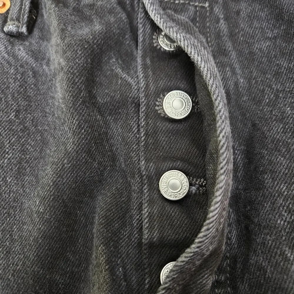 Levis 501 Jeans Mens 32X28 (Tag 36X30) Black Straight Fit Button Fly Iconic